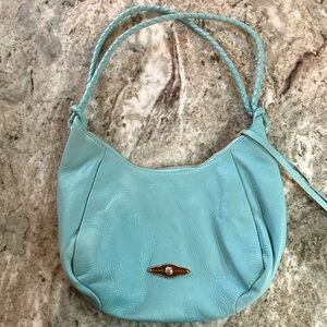 Elliott Lucca Light Blue Leather Shoulder Bag